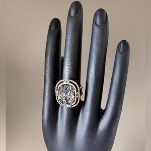Brighton crystal rocks size 8 ring. Silver & Gold plating.